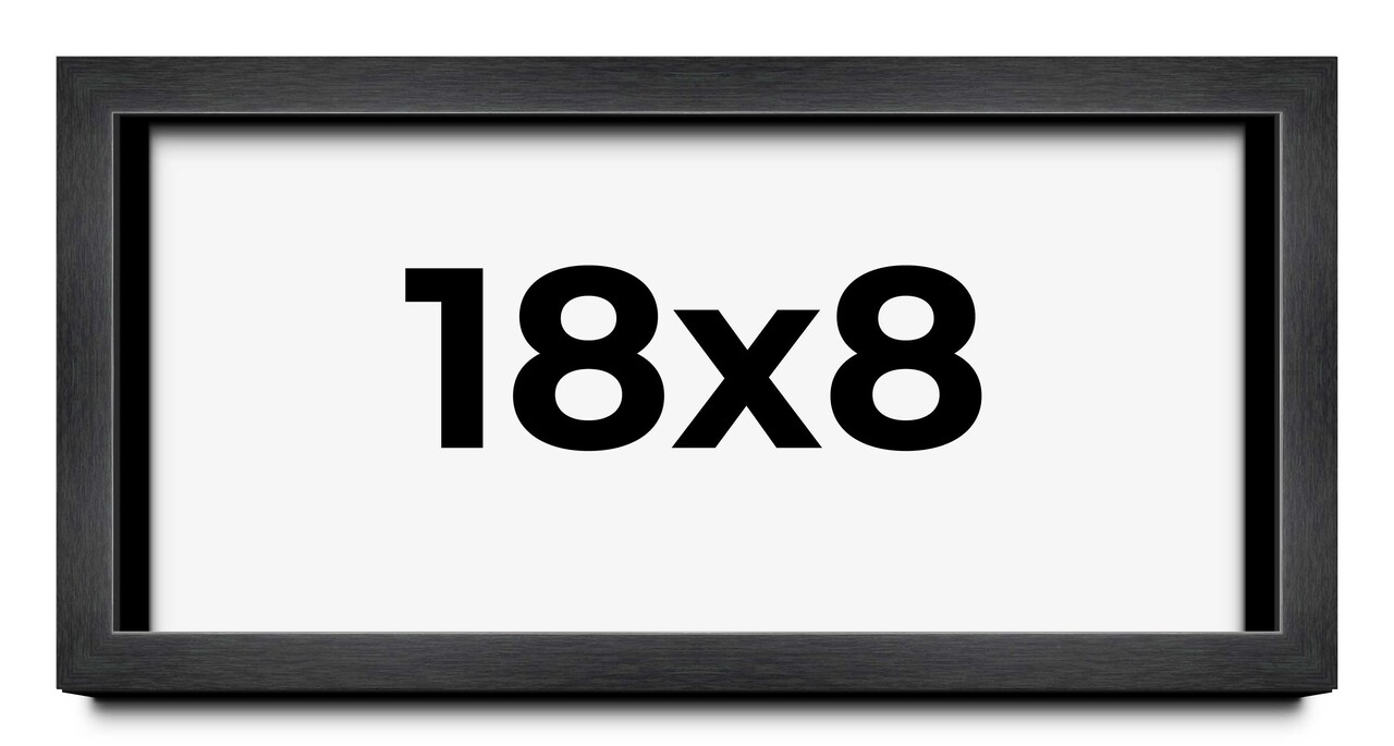 Panoramic Minimalist Grey Picture Frame - UV Acrylic, Foam Board Backing, Hanging Hardware